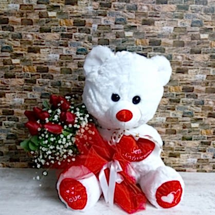 50 Cm Peluş ve Güller