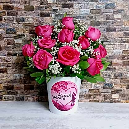 Çıkartmalı Pembe Güller