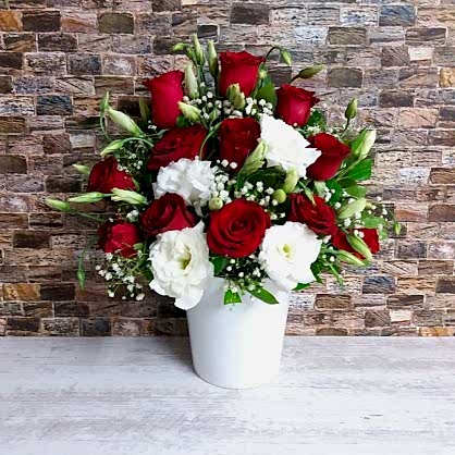 Kırmızı Gül Beyaz Lisyantus