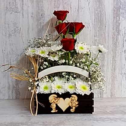 Şirinler Figürlü Papatya ve Güller