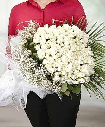 101 Beyaz Gül Buketi