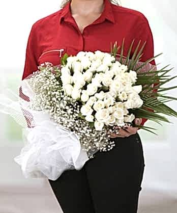 41 Beyaz Gül Buketi