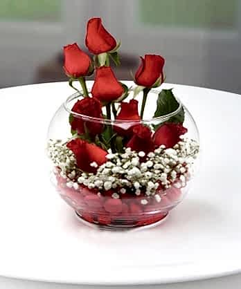 Cam Fanus Kırmızı Güller