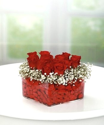 Özel Kalp Kırmızı Güller