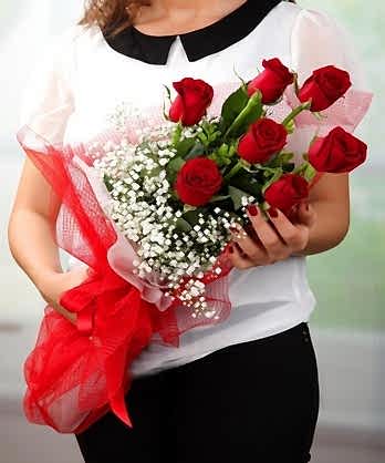 7 Kırmızı Gül Buketi