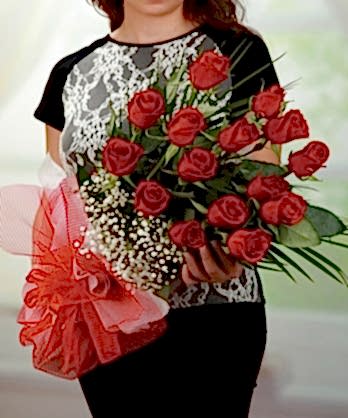 15 Kırmızı Gül Buketi