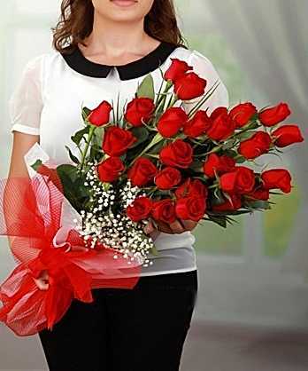 25 Kırmızı Gül Buketi