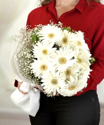 Beyaz Gerbera Buketi