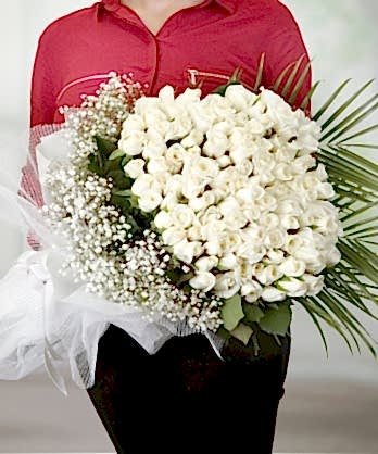 101 Beyaz Gül Buketi