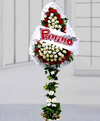 Beyaz Kırmızı Ayaklı Sepet