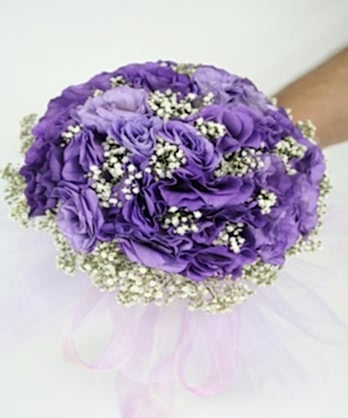 Mor Lisyantüs Gelin Buketi