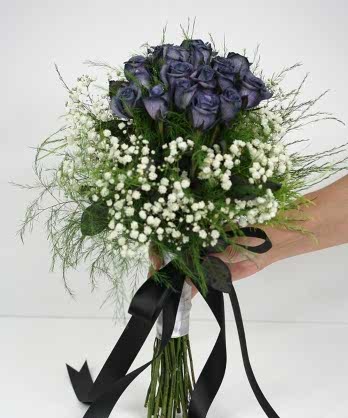 Siyah Gül Gelin Buketi
