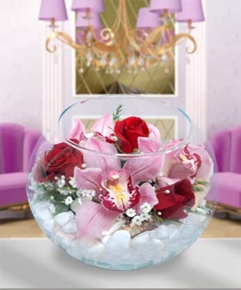 Cam Fanus Orkideler Güller