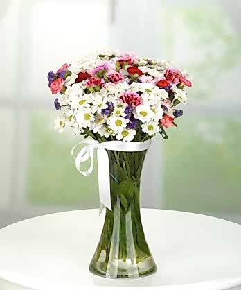 Cam Vazo Kır Çiçekleri