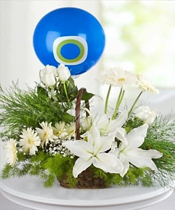 Zarif Beyaz Balonlu Sepet