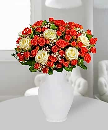 Seramik Vazo Minyatür Güller Seramik Vazo Minyatür Güller