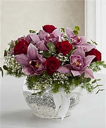 Orkide Kırmızı Gül Küresi