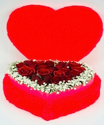 Kırmızı Güllü Kalp