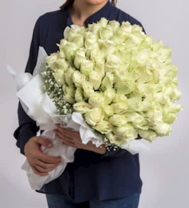 Ruh Eşime 100 Beyaz Gül